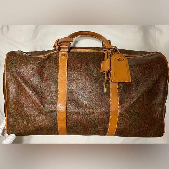 Sac à Main Etro Authentique En Cuir Marron - Taille Moyenne, Vintage, État D'Usage Mais Charmant
